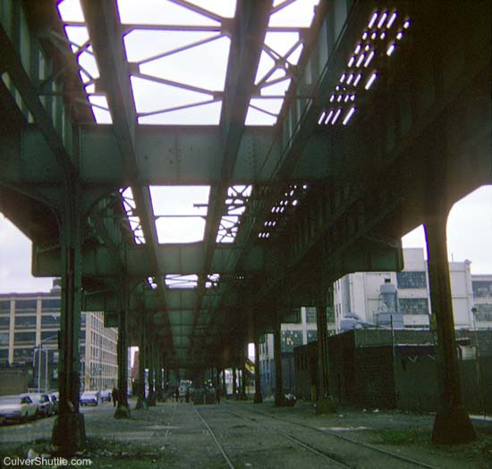 Beneath the elevated Culver Shuttle